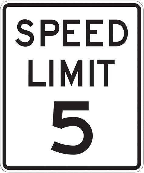 LYLE Speed Limit 5 Traffic Sign, Sign Legend Speed Limit 5, MUTCD Code ...