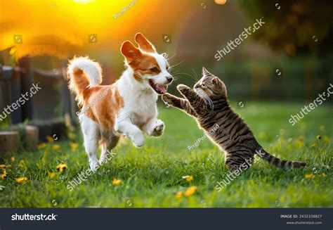 Pictures Of Cats And Dogs Playing Together