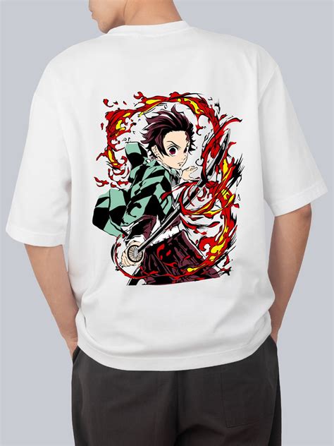 Demon Slayer Tanjiro Kamado Printed Oversized T-Shirt Buy Online ...