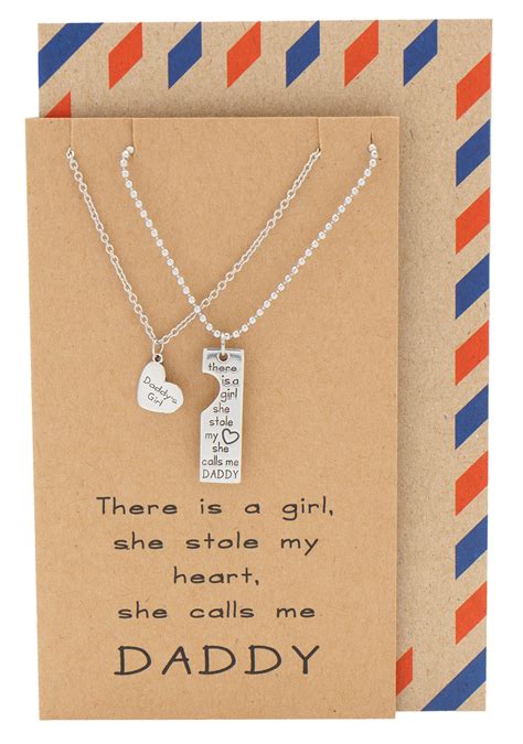 Noah Father's Day Card Father Daughter Personalized Engraved Necklaces ...