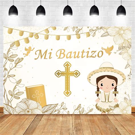 Buy Homewelle Mi Bautizo Baptism First Holy Communion Backdrop for Girl ...