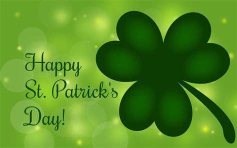 Happy St. Patrick's Day Card with Green Clover