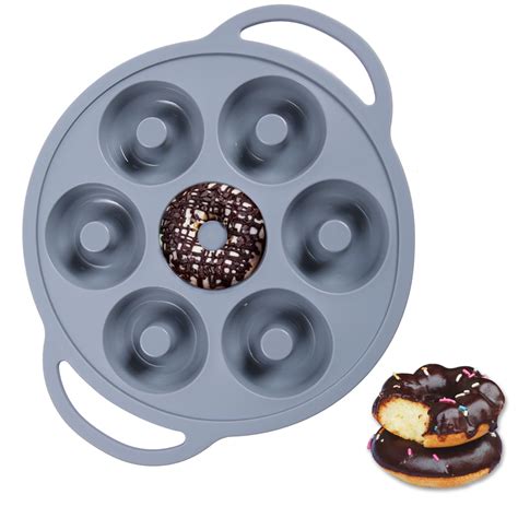 Buy Silicone Donut Baking Pan Mold 7 Cavity Non-Stick Doughnut Tray for ...