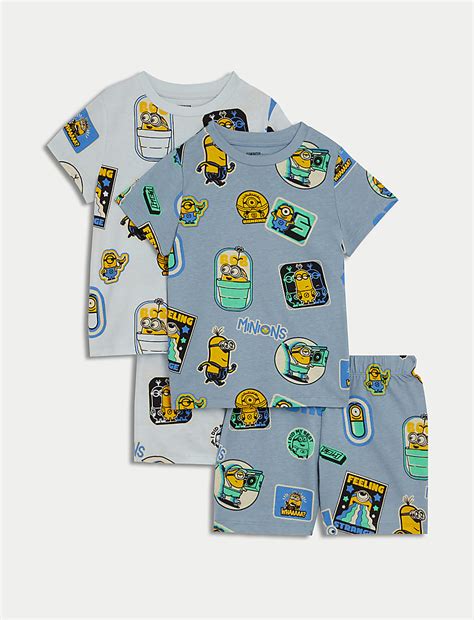 Buy 2pk Pure Cotton Minions™ Pyjama Sets (3-16 Yrs) at Marks & Spencer