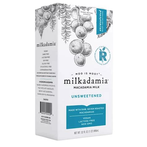 Milkadamia 32 oz. Unsweetened Macadamia Nut Milk - Pack of 6