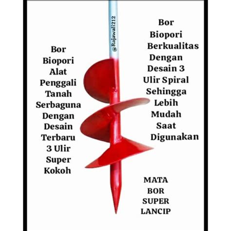 Jual Biopori Bor Tanah Manual / Bor Biopori tanah manual 4 inc spiral ...