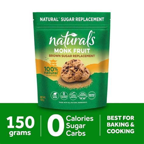 Naturals Monk Fruit Brown Sugar Zero Calorie Sweetener 150g - 1 Pack ...
