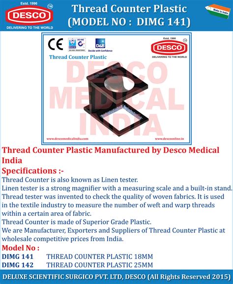 Thread Counter Plastic - Manufacturers, Suppliers & Exporters India