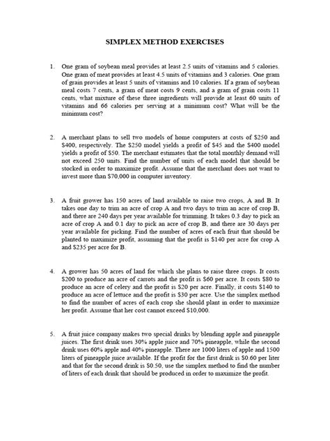 Image result for 3 Exercises of Simplex Method