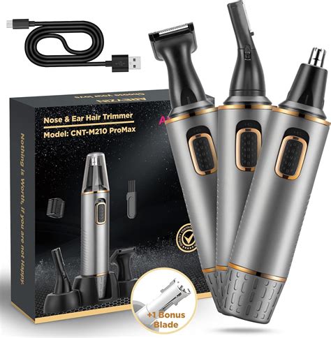 Ear and Nose Hair Trimmer Rechargeable 3-in-1 Versatile Trimmer for Men ...