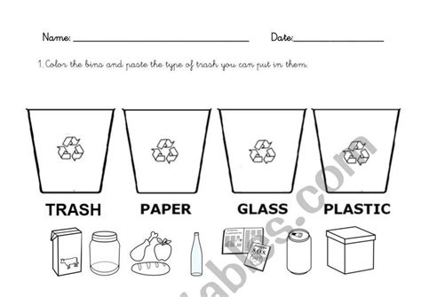 Image result for Recycle Worksheet