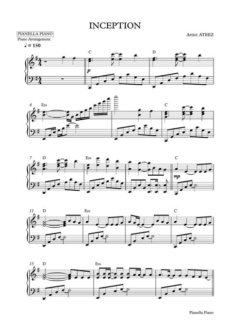 Image result for Inception Piano Tutorial