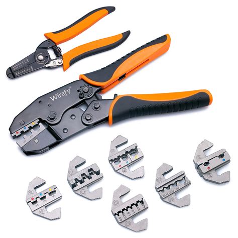 Buy Wirefy Crimping Tool Set 8 PCS - Ratcheting Wire Crimper - Heat ...