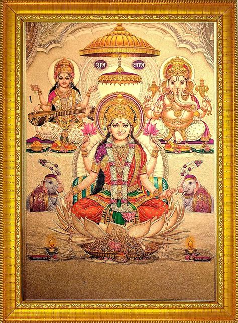 Ada Handicraft Hindu Lord Goddess God Religious Framed Painting Wall ...