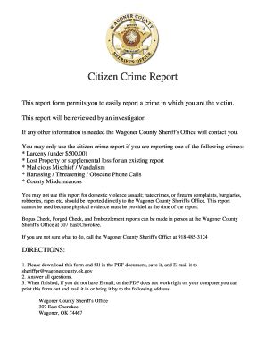 Fillable Online Citizen Crime Report Fax Email Print - pdfFiller