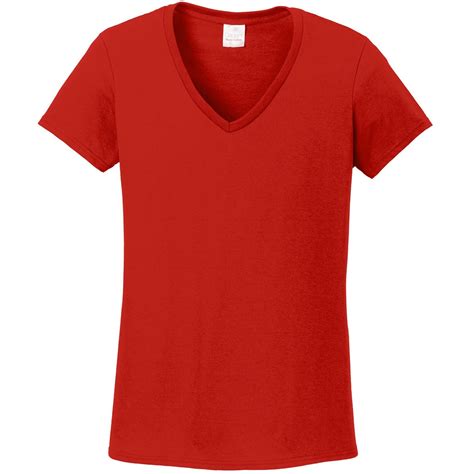 Gildan 5V00L Ladies Heavy Cotton V-Neck T-Shirt - Red | FullSource.com