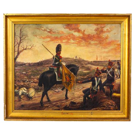 Large Signed Oil Painting of Franco-Austrian Napoleonic Wars 19th Century For Sale at 1stDibs ...