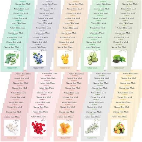 Foodaholic Nature Skin ] 100 Combo Pack Face Sheet Mask, Nude India | Ubuy