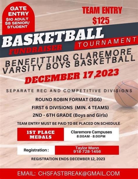 Fundraiser Tournament , Claremore High School, December 17 2023 ...