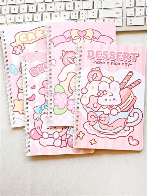 4 Books 1 Set A7 Coil Book Each Book 60 Sheets Of Inline Notepad Book ...