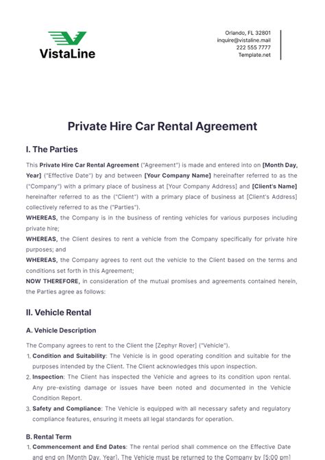 Free Car Rental Agreement Templates, Editable and Printable