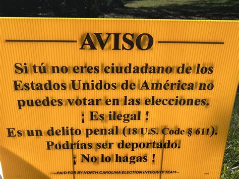 Voter advocacy groups say polling place warning signs written in ...