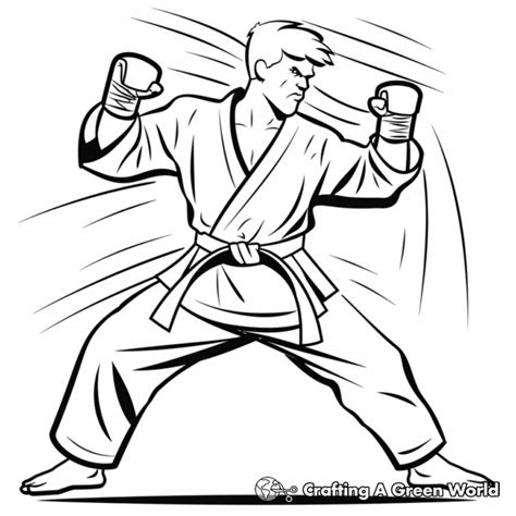 Karate Coloring Pages 的图像结果