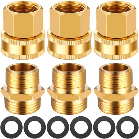 Buy 6 Pieces Garden Brass Hose Adapter 3/4 Inch GHT to 1/2 Inch NPT ...