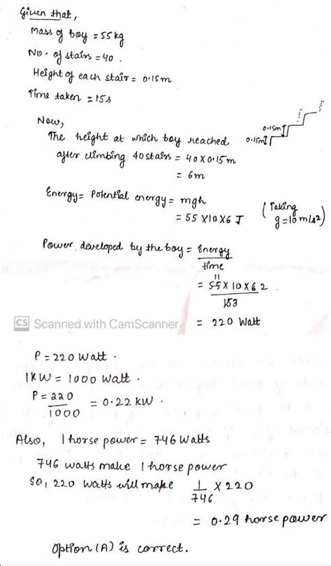 A body of mass 55 kg runs a flight of 40 stairs,each measuring 0.15m in ...