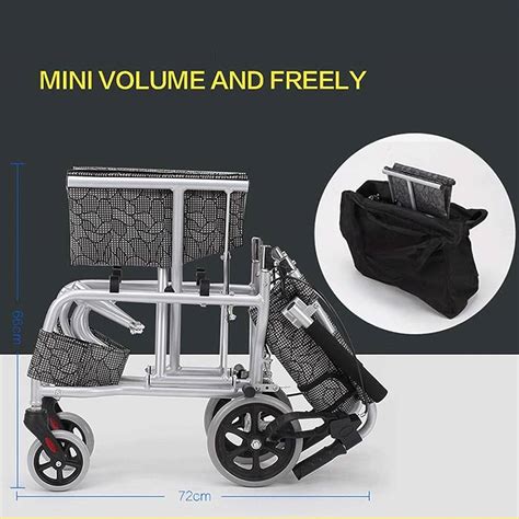 Ultra Lightweight Compact Folding Transit Wheelchair with Traveling Ba ...