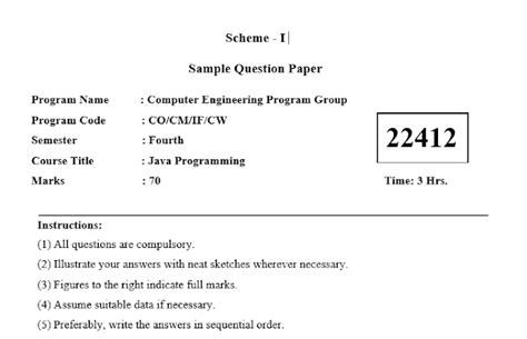 22412 -sample-question-paper- Java Programming I Scheme 4th Semester ...