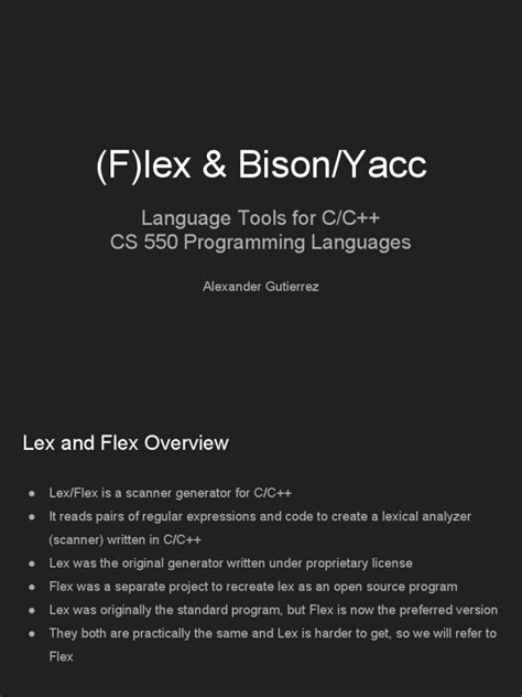 Using Bison with Lex for C Language 的图像结果