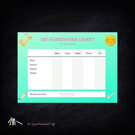 Image result for Homework Chart