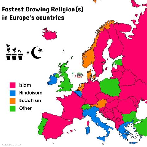 Fastest Growing Religions in Europe by... - Maps on the Web