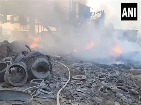 Fire breaks out in tyre factory in UP's Baghpat