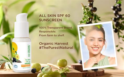 Organic Harvest Sunscreen SPF 60 with Triple Action Formula 50gm - RUBNIC