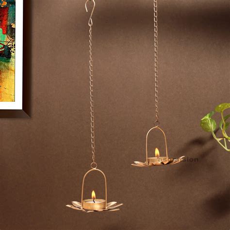 Buy TIED RIBBONS Pack of 4 Wall Hanging Tealight Candle Holders Metal ...