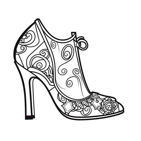High Heel Shoe Coloring Fun - Coloring Page