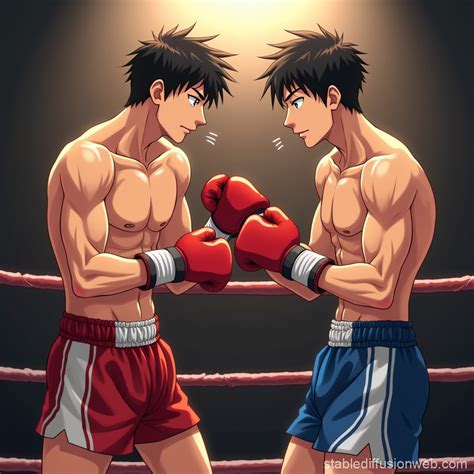 Japanese Anime Boxers Boxing Match | Stable Diffusion Online
