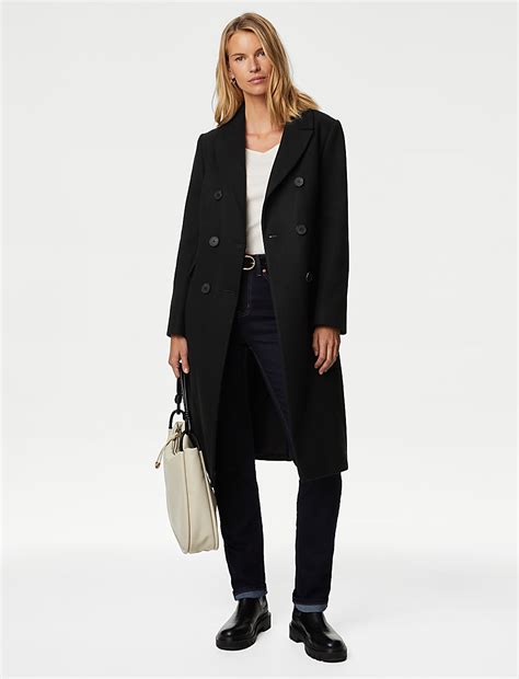 Buy Double Breasted Longline Tailored Coat at Marks & Spencer