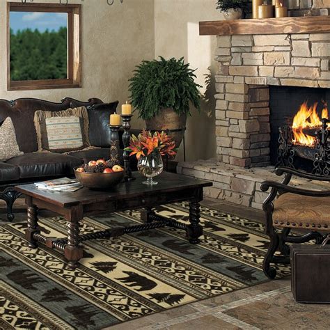allen + roth Lodge 9 X 12 (ft) Black Indoor Animal Print Lodge Area Rug ...