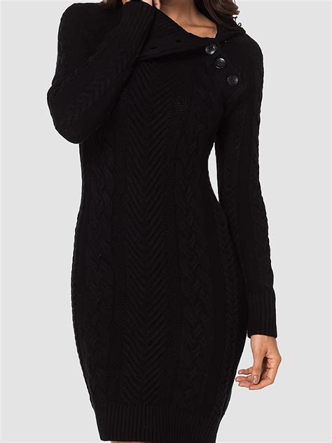 Women's Dresses Asymmetric Buttoned Cable Knit Bodycon Mini Sweater Dresses