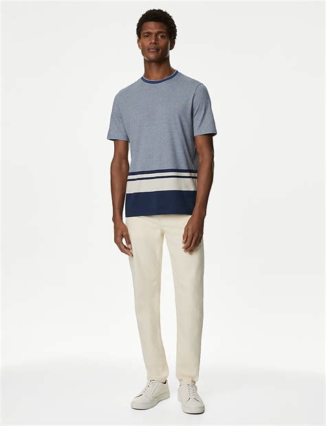 Buy Pure Cotton Striped T-Shirt at Marks & Spencer