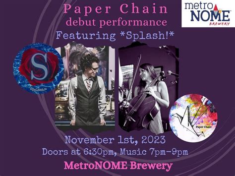 PAPER CHAIN DEBUT!, MetroNOME Brewery, Saint Paul, November 1 2023 ...