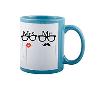 Buy Flamingo Prints Coffee Mug for Mr & Mrs Ceramic, 350ml, 1 Unit ...