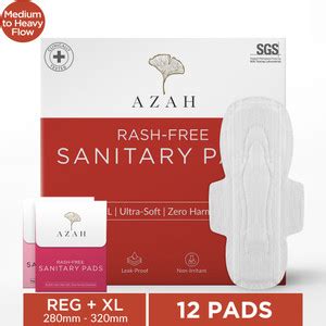 AZAH Rash-Free Clinically Tested Safe Sanitary Pad With Disposable Bags ...