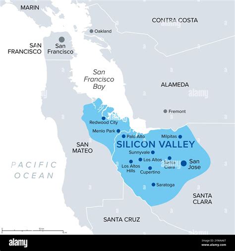 Silicon valley map hi-res stock photography and images - Alamy