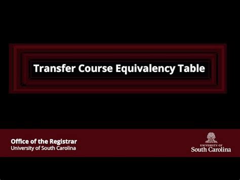 USC Transfer Tables: Transfer Course Equivalency Table - YouTube
