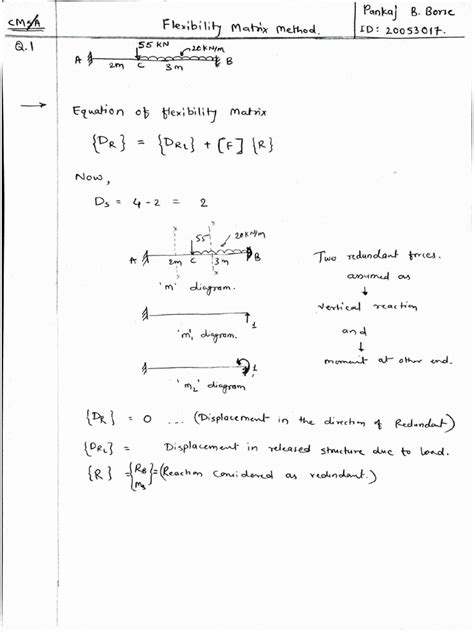 Image result for Flexibility Matrix Method for Frames