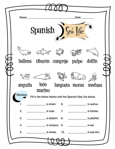 Printable Spanish Worksheets